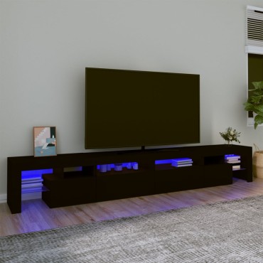 vidaXL Έπιπλο Τηλεόρασης με LED Μαύρο 260x36,5x40cm