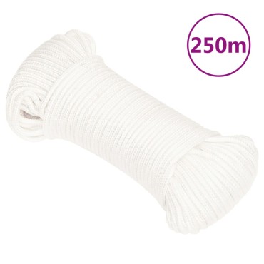 vidaXL Σχοινί Ναυτιλίας Ολόλευκο 4 χιλ. 250 μ. από Πολυπροπυλένιο