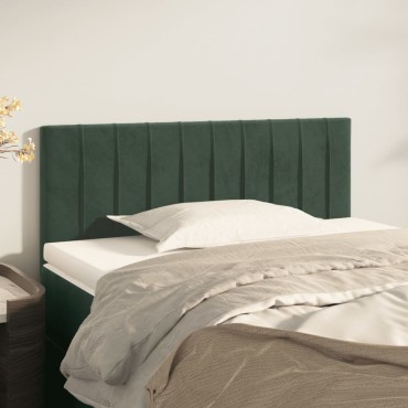 vidaXL Κεφαλάρι Κρεβατιού Σκούρο Πράσινο 90x5x78/88cm Βελούδινο 1 τεμ.