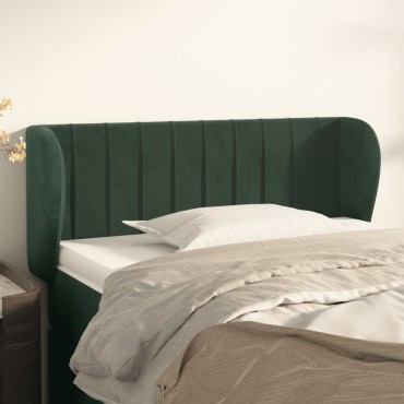 vidaXL Κεφαλάρι με Πτερύγια Σκούρο Πράσινο 93x23x78/88cm Βελούδινο 1 τεμ.