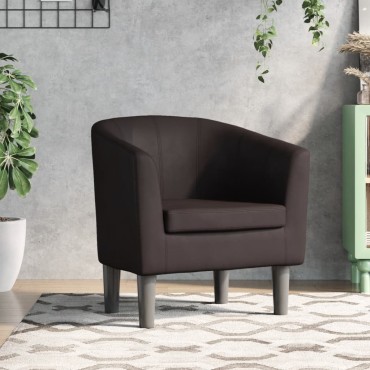 vidaXL Πολυθρόνα Μπάρελ Καφέ από Συνθετικό Δέρμα 46,5x45cm 1 τεμ.