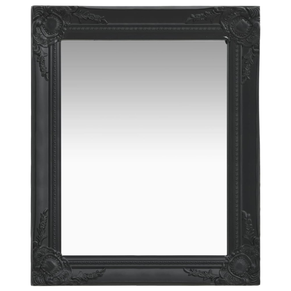 vidaXL Καθρέφτης Τοίχου με Μπαρόκ Στιλ Μαύρος 50 x 60 εκ.