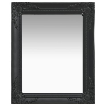 vidaXL Καθρέφτης Τοίχου με Μπαρόκ Στιλ Μαύρος 50 x 60 εκ.