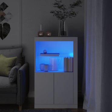 vidaXL Nτουλάπι Βοηθητικό με Φώτα LED Λευκό από Επεξεργασμένο ξύλο 60,5x37x100cm