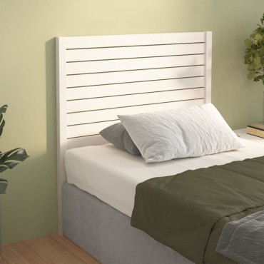 vidaXL Κεφαλάρι Κρεβατιού Λευκό 81x4x100cm από Μασίφ Ξύλο Πεύκου 1 τεμ.