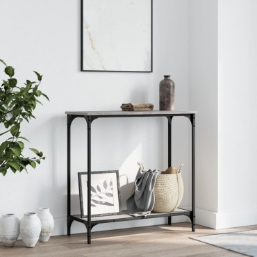 vidaXL Τραπέζι Κονσόλα Γκρι Sonoma 75x30,5x75cm Επεξεργ. Ξύλο 1 τεμ.