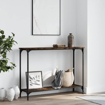 vidaXL Τραπέζι Κονσόλα Καπνιστή Δρυς 101x30,5x75cm Επεξεργασμένο Ξύλο 1 τεμ.