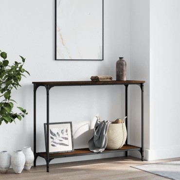 vidaXL Τραπέζι Κονσόλα Καφέ Δρυς 101x30,5x75cm Επεξεργασμένο Ξύλο 1 τεμ.