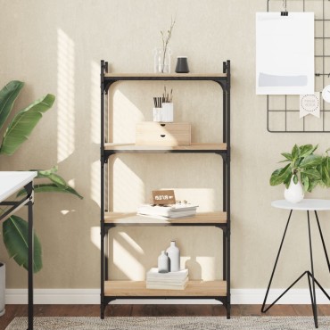 vidaXL Βιβλιοθήκη 4 Επιπέδων Sonoma Δρυς 60x30x120cm Επεξεργ. Ξύλο 1 τεμ.