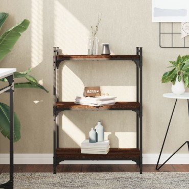 vidaXL Βιβλιοθήκη 3 Επιπέδων Καφέ Δρυς 60x30x86cm Επεξεργ. Ξύλο 1 τεμ.