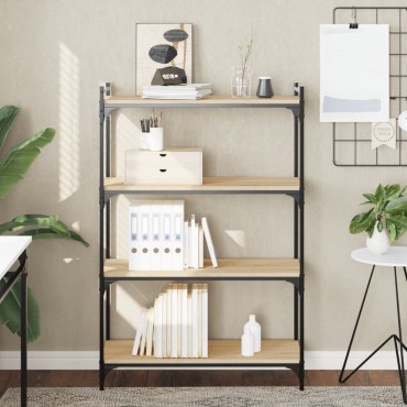 vidaXL Βιβλιοθήκη 4 Επιπέδων Sonoma Δρυς 80x30x120cm Επεξεργ. Ξύλο 1 τεμ.