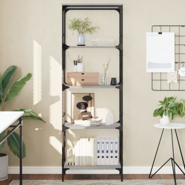 vidaXL Βιβλιοθήκη 5 Επιπέδων Γκρι Sonoma 59x35x171cm Επεξ. Ξύλο 1 τεμ.