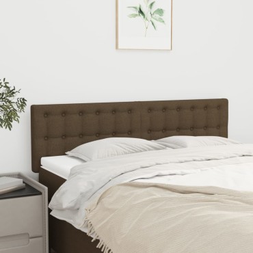 vidaXL Κεφαλάρια Κρεβατιού 2 τεμ. Σκ. Καφέ 72x5x78/88cm Υφασμάτινα