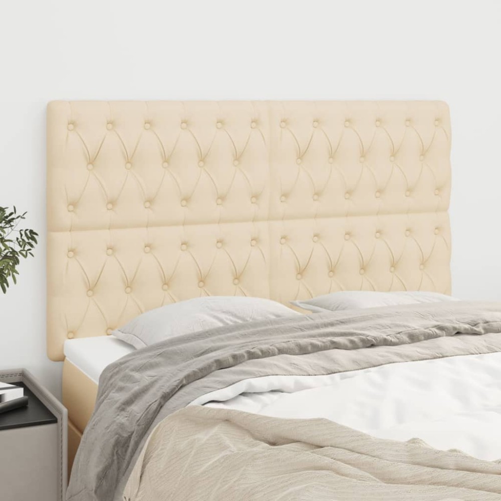 vidaXL Κεφαλάρια Κρεβατιού 4 τεμ. Κρεμ 72x7x78/88cm Υφασμάτινο