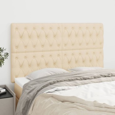 vidaXL Κεφαλάρια Κρεβατιού 4 τεμ. Κρεμ 72x7x78/88cm Υφασμάτινο