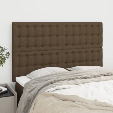 vidaXL Κεφαλάρια Κρεβατιού 4 τεμ. Σκ. Καφέ 72x5x78/88cm Υφασμάτινα