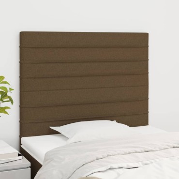 vidaXL Κεφαλάρια Κρεβατιού 2 τεμ. Σκ. Καφέ 100x5x78/88cm Υφασμάτινο