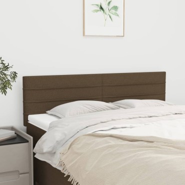 vidaXL Κεφαλάρια Κρεβατιού 2 τεμ. Σκ. Καφέ 72x5x78/88cm Υφασμάτινα