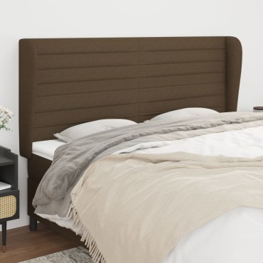 vidaXL Κεφαλάρι με Πτερύγια Σκούρο Καφέ 163x23x118/128cm Υφασμάτινο 1 τεμ.