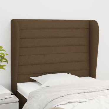vidaXL Κεφαλάρι με Πτερύγια Σκούρο Καφέ 83x23x118/128cm Υφασμάτινο 1 τεμ.