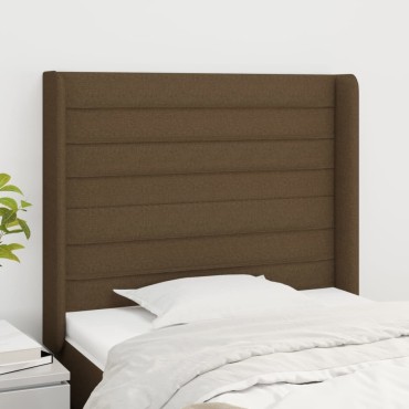 vidaXL Κεφαλάρι με Πτερύγια Σκούρο Καφέ 83x16x118/128cm Υφασμάτινο 1 τεμ.