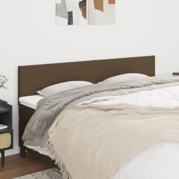 vidaXL Κεφαλάρια Κρεβατιού 2 τεμ. Σκούρο Καφέ 90x5x78/88cm Υφασμάτινο