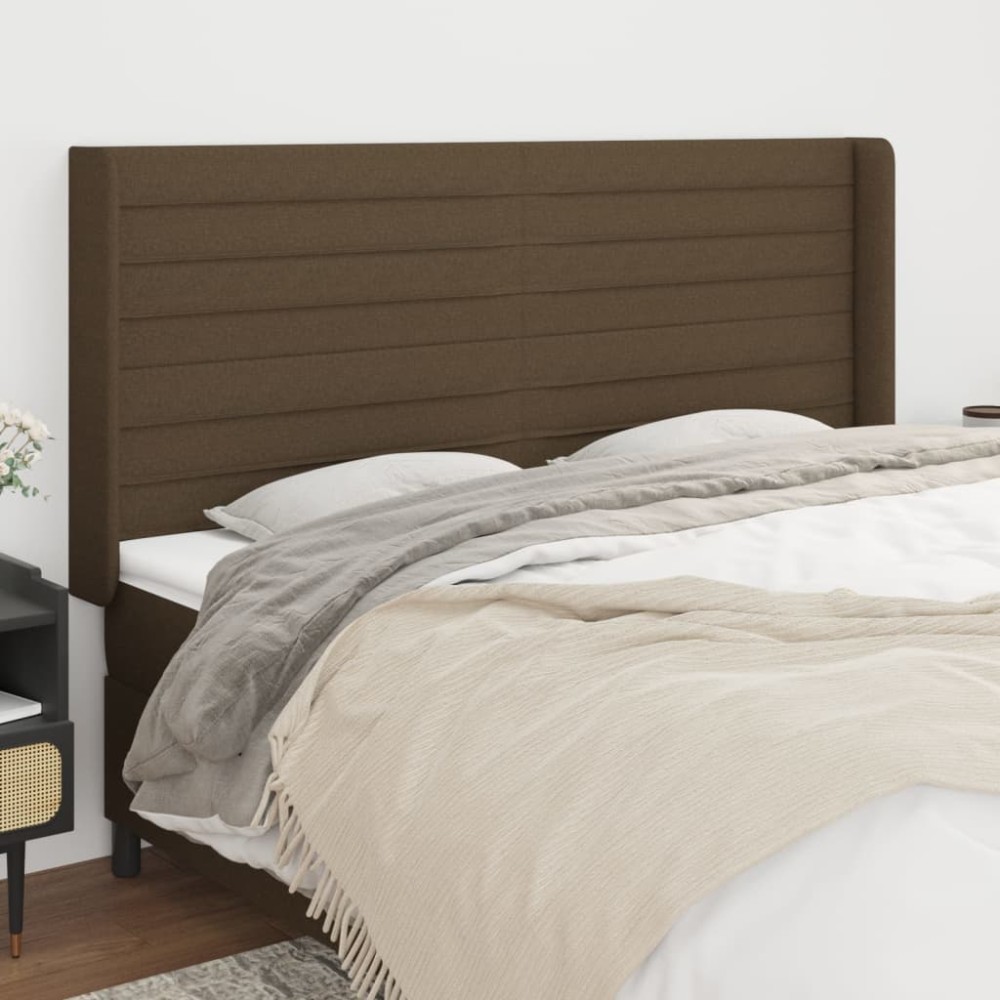 vidaXL Κεφαλάρι με Πτερύγια Σκούρο Καφέ 163x16x118/128cm Υφασμάτινο 1 τεμ.