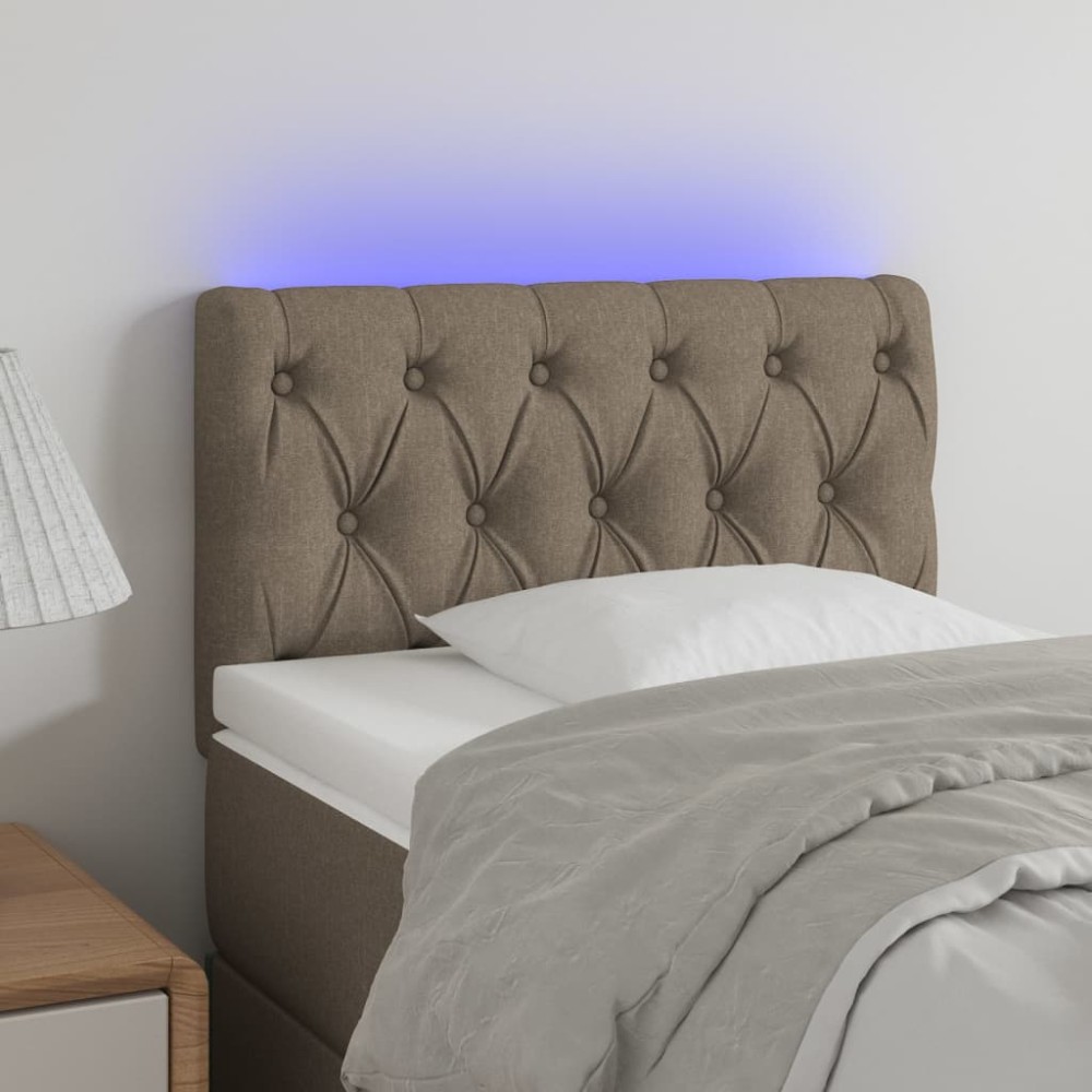 vidaXL Κεφαλάρι Κρεβατιού LED Taupe 80x7x78/88cm Υφασμάτινο 1 τεμ.