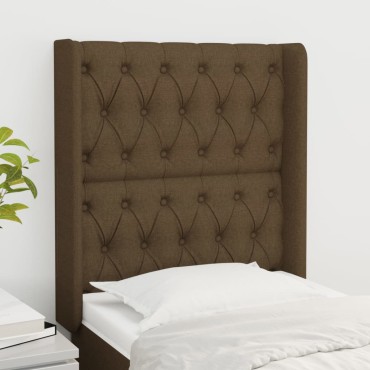 vidaXL Κεφαλάρι με Πτερύγια Σκούρο Καφέ 83x16x118/128cm Υφασμάτινο 1 τεμ.
