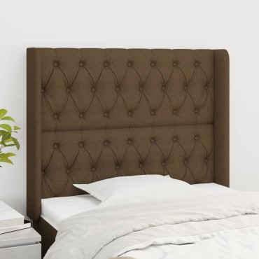 vidaXL Κεφαλάρι με Πτερύγια Σκούρο Καφέ 103x16x118/128cm Υφασμάτινο 1 τεμ.