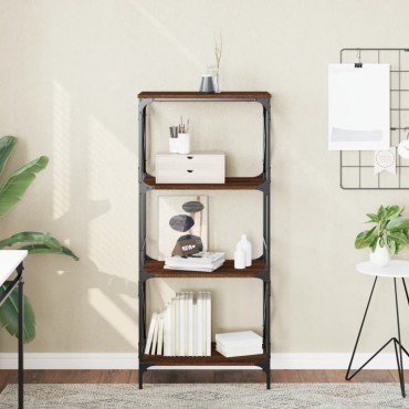 vidaXL Βιβλιοθήκη 4 Επιπέδων Καφέ Δρυς 59x35x132cm Επεξεργ. Ξύλο 1 τεμ.