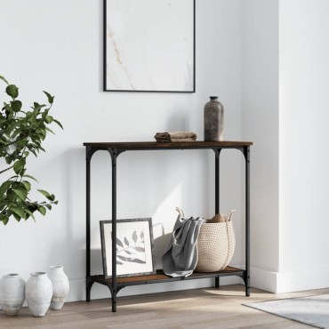 vidaXL Τραπέζι Κονσόλα Καφέ Δρυς 75x30,5x75cm από Επεξεργ. Ξύλο 1 τεμ.