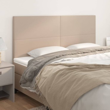 vidaXL Κεφαλάρια Κρεβατιού 4 τεμ. Καπουτσίνο 100x5x78/88cm Συνθ.Δέρμα