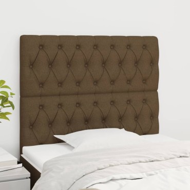 vidaXL Κεφαλάρια Κρεβατιού 2 τεμ. Σκ. Καφέ 100x7x78/88cm Υφασμάτινο