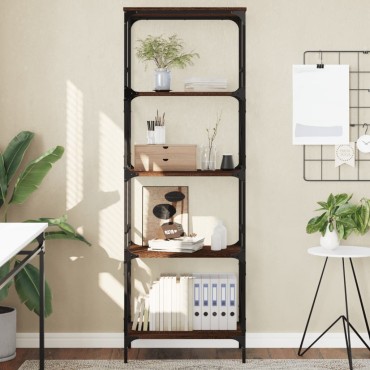 vidaXL Βιβλιοθήκη 5 Επιπέδων Καφέ Δρυς 59x35x171cm Επεξεργ. Ξύλο 1 τεμ.