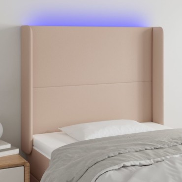 vidaXL Κεφαλάρι Κρεβατιού LED Καπουτσίνο 103x16x118/128 εκ 1 τεμ.