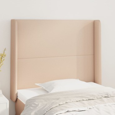 vidaXL Κεφαλάρι με Πτερύγια Καπουτσίνο 83x16x118/128cm Συνθ. Δέρμα 1 τεμ.