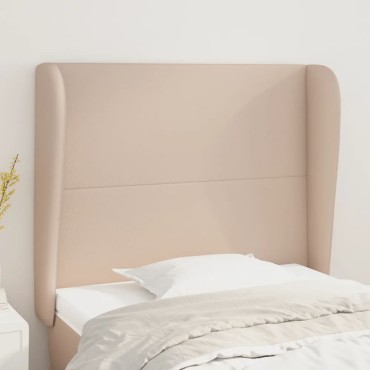 vidaXL Κεφαλάρι με Πτερύγια Καπουτσίνο 83x23x118/128cm Συνθ. Δέρμα 1 τεμ.