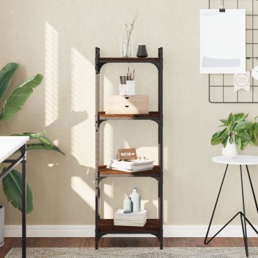 vidaXL Βιβλιοθήκη 4 Επιπέδων Καφέ Δρυς 40x30x120cm Επεξεργ. Ξύλο 1 τεμ.