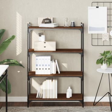 vidaXL Βιβλιοθήκη 4 Επιπέδων Καφέ Δρυς 80x30x120cm Επεξεργ. Ξύλο 1 τεμ.