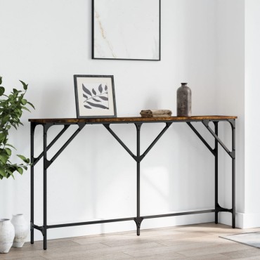 vidaXL Τραπέζι Κονσόλα Καπνιστή Δρυς 140x23x75cm Επεξεργ. Ξύλο 1 τεμ.