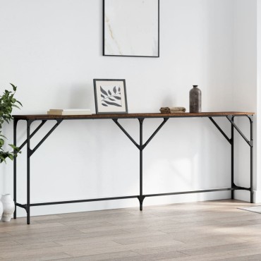 vidaXL Τραπέζι Κονσόλα Καφέ Δρυς 200x29x75cm Επεξεργασμένο Ξύλο 1 τεμ.
