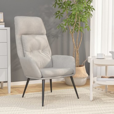 vidaXL Πολυθρόνα Relax Ανοιχτό Γκρι από Συνθετικό Καστόρι 70x77x94cm 1 τεμ.