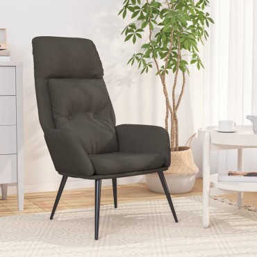 vidaXL Πολυθρόνα Relax Σκούρο Γκρι από Συνθετικό Καστόρι 70x77x94cm 1 τεμ.