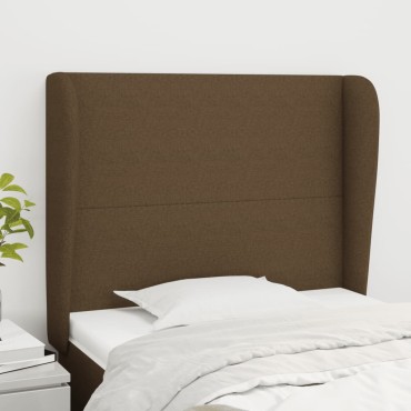 vidaXL Κεφαλάρι με Πτερύγια Σκούρο Καφέ 103x23x118/128cm Υφασμάτινο 1 τεμ.