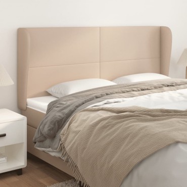 vidaXL Κεφαλάρι με Πτερύγια Καπουτσίνο 183x23x118/128cm Συνθ. Δέρμα 1 τεμ.