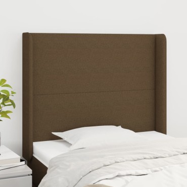 vidaXL Κεφαλάρι με Πτερύγια Σκούρο Καφέ 103x16x118/128cm Υφασμάτινο 1 τεμ.