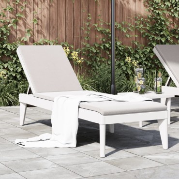 vidaXL Ξαπλώστρα Λευκή 186x60x29 από Πολυπροπυλένιο 118x57x29cm 1 τεμ.