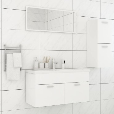 vidaXL Σετ Επίπλων Μπάνιου Λευκό από Επεξ. Ξύλο 90x38,5x46cm