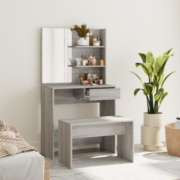 vidaXL Μπουντουάρ Σετ Γκρι Sonoma 74,5x40x141cm 1 τεμ.